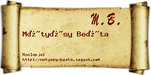 Mátyásy Beáta névjegykártya
